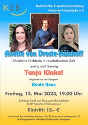 Plakat KEB-Veranstaltung Tanja Kinkel