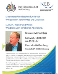 Plakat Europa-Vortrag Weißensberg